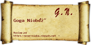 Goga Niobé névjegykártya